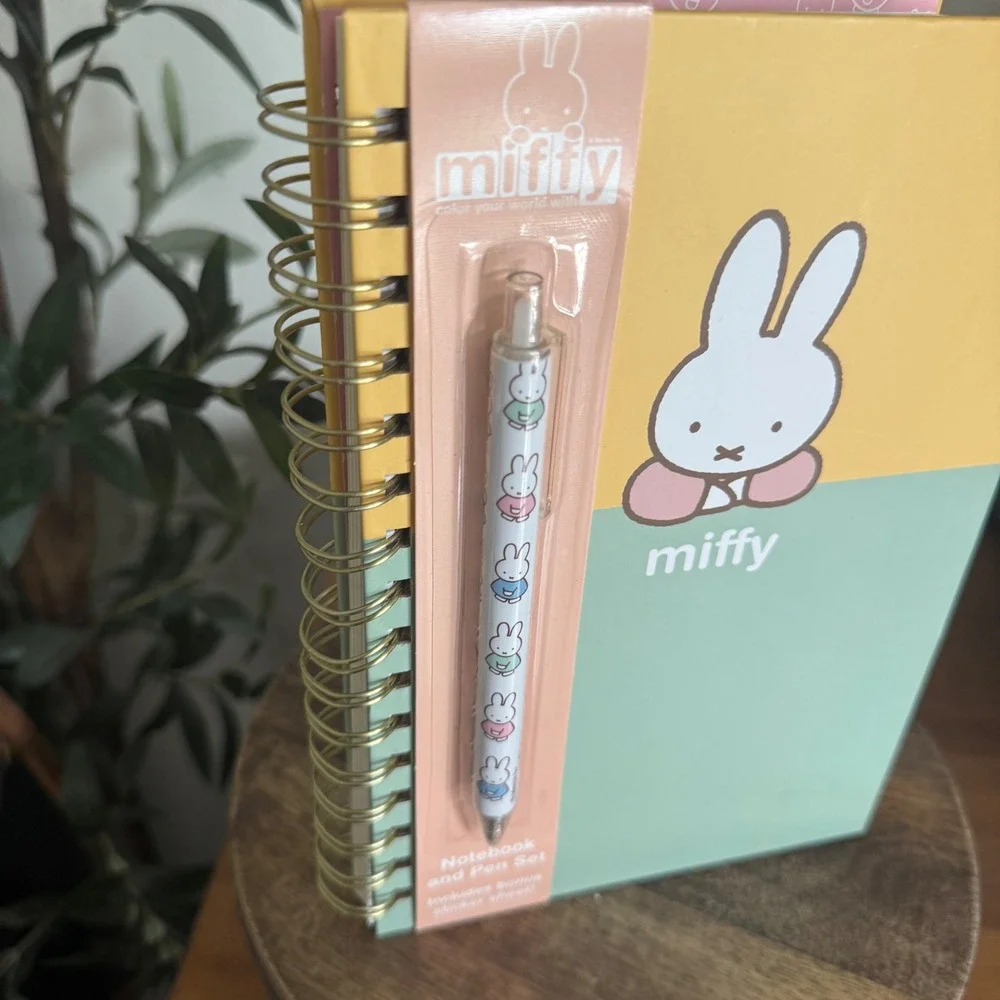 Miffy Pastel Spiral Notebook w STICKERS & Pen Set Orange Circle Studio MY019 New